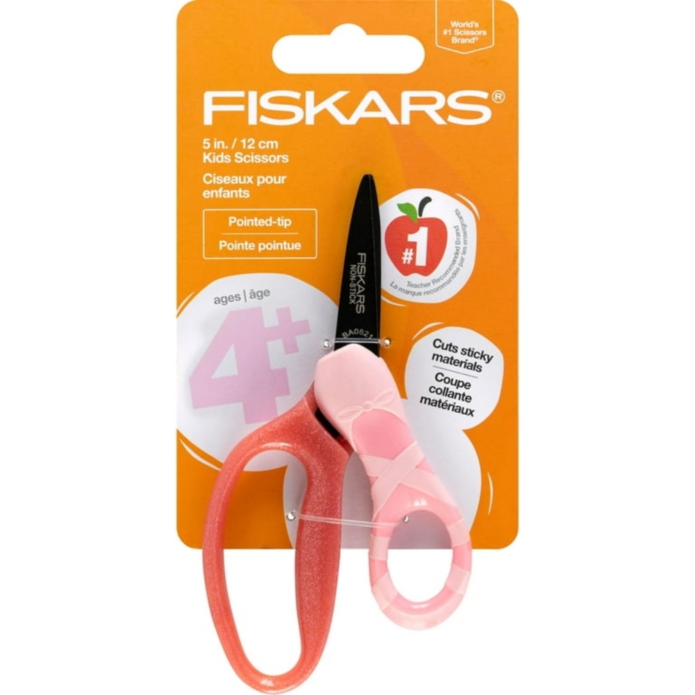 Fiskars 5" Pointed-tip Kids Scissor Ages 4-7, Ballerina NEW